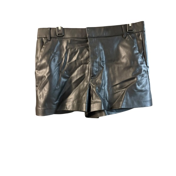 Zara Pants - Zara Black Faux Leather Shorts High Waisted Womens Size Large L